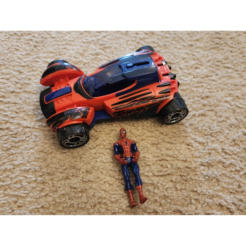 Marvel Spider-Man Spider-Racer Vehicle and Action Figure Set Red Blue Black Toy
